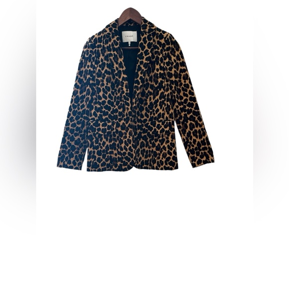 Frame Leopard Velvet Blazer Women’s Size 2 - Picture 6 of 8